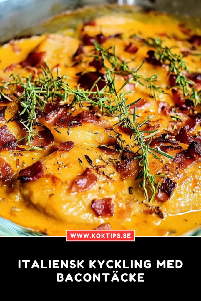 Italiensk kyckling med bacontäcke