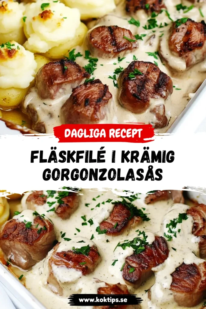 Fläskfilé i krämig gorgonzolasås
