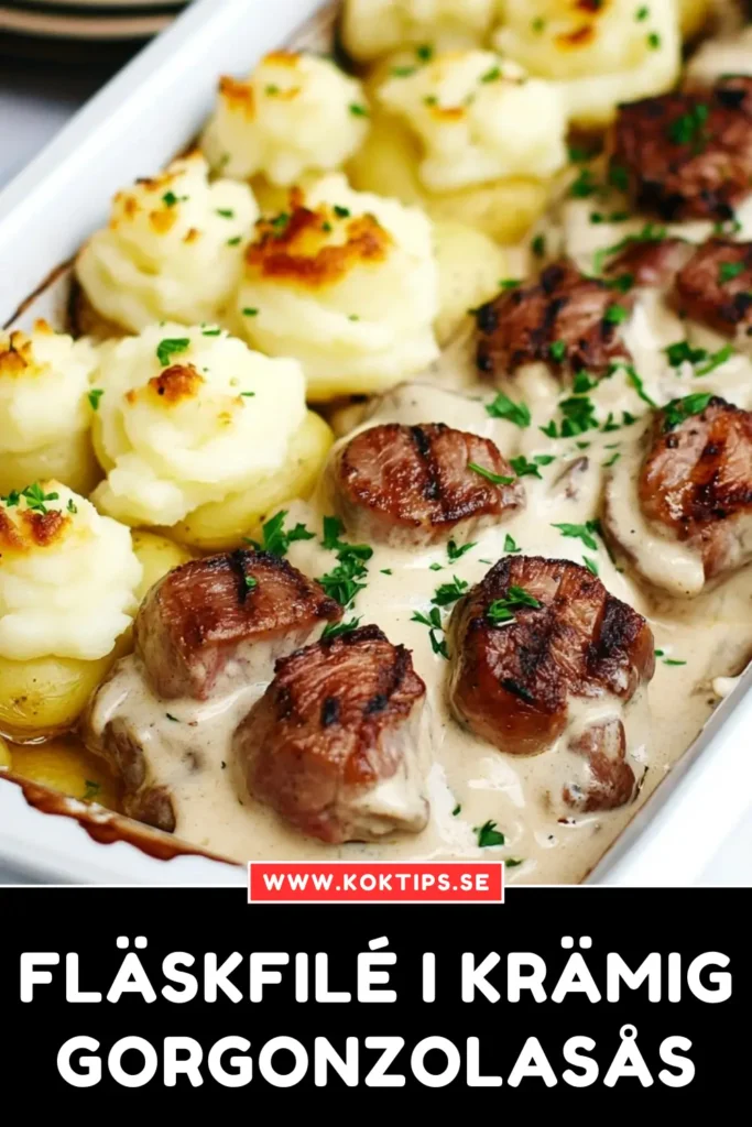 Fläskfilé i krämig gorgonzolasås