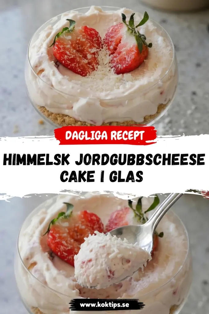 Himmelsk Jordgubbscheesecake i glas
