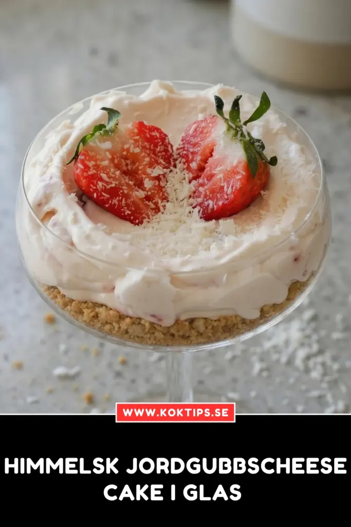 Himmelsk Jordgubbscheesecake i glas