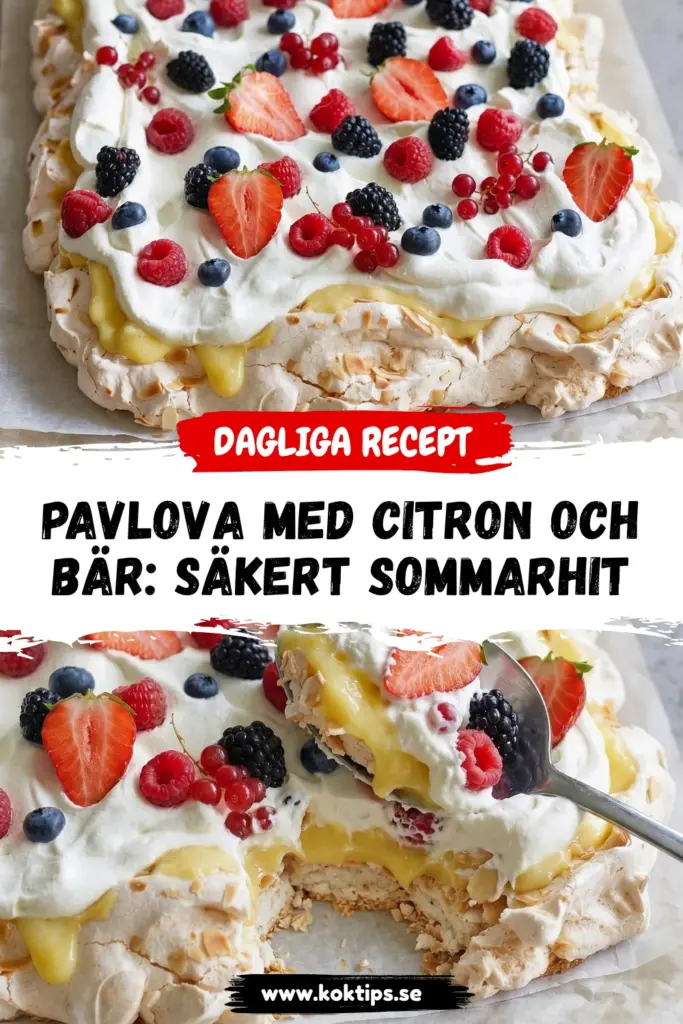 Pavlova med citron och bär: Säkert sommarhit
