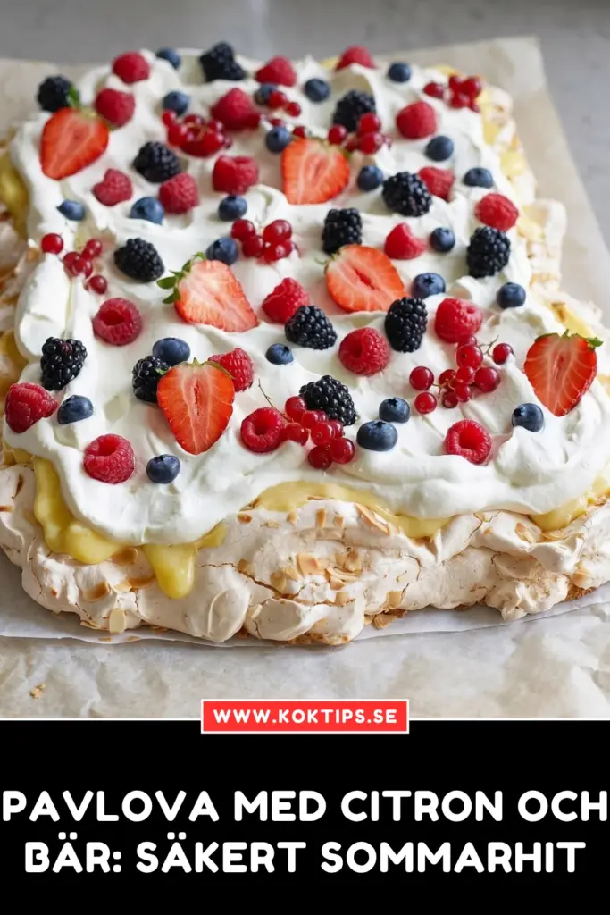 Pavlova med citron och bär: Säkert sommarhit