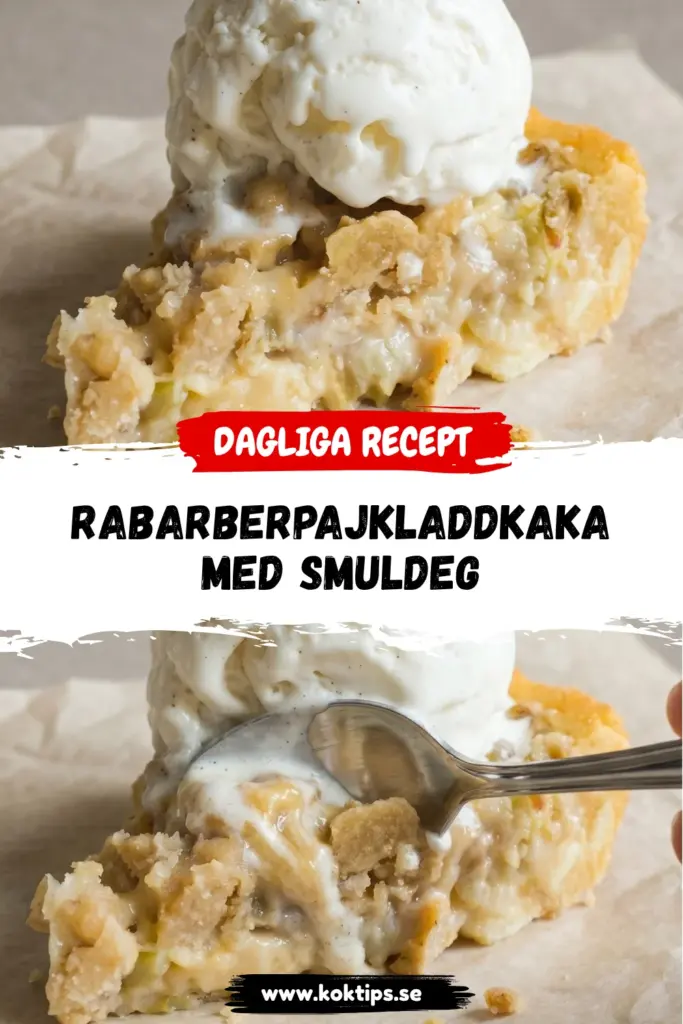 Rabarberpajkladdkaka med smuldeg
