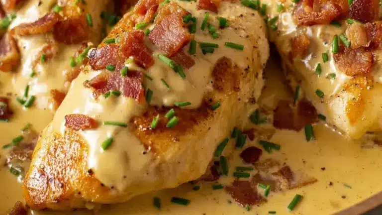 Senapskyckling med bacon och gräslök