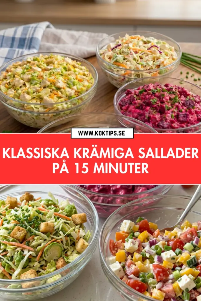 Krämiga sallader på 15 minuter: tre klassiska recept du kommer älska