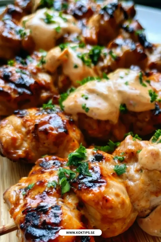 Kryddig bang bang-kycklingspett: det bästa receptet för grillsäsongen