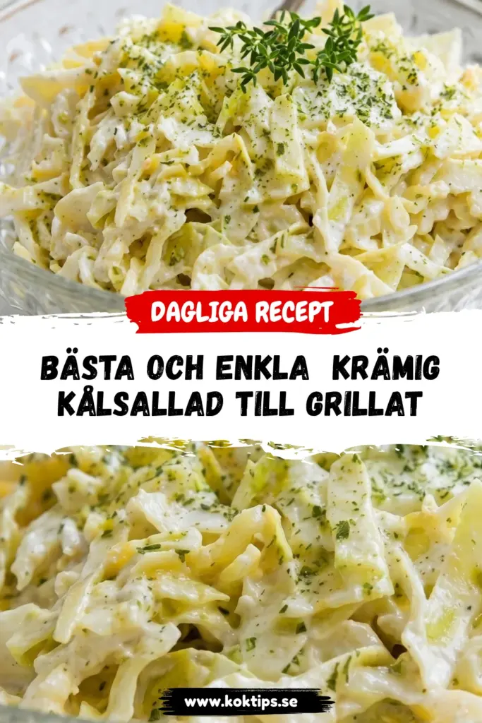 Bästa och enkla krämig kålsallad till grillat