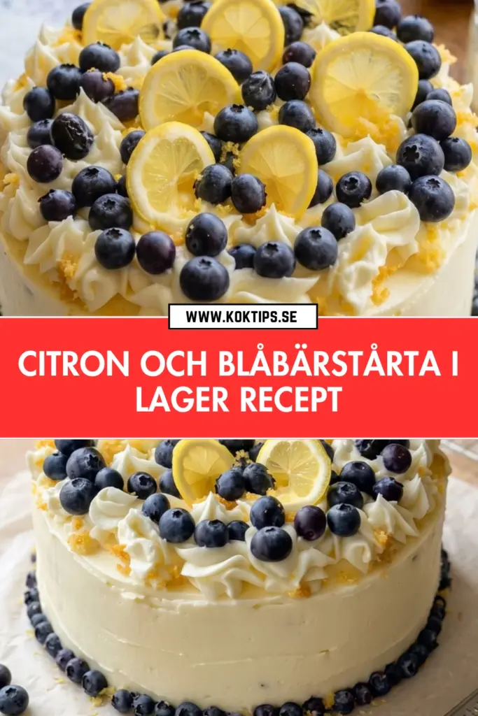 Citron och blåbärstårta i lager: det bästa hemlagade receptet för en imponerande festtårta