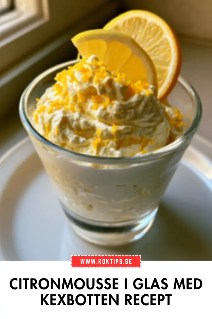 Klassisk citronmousse i glas: krämig, luftig och klar på under en timme