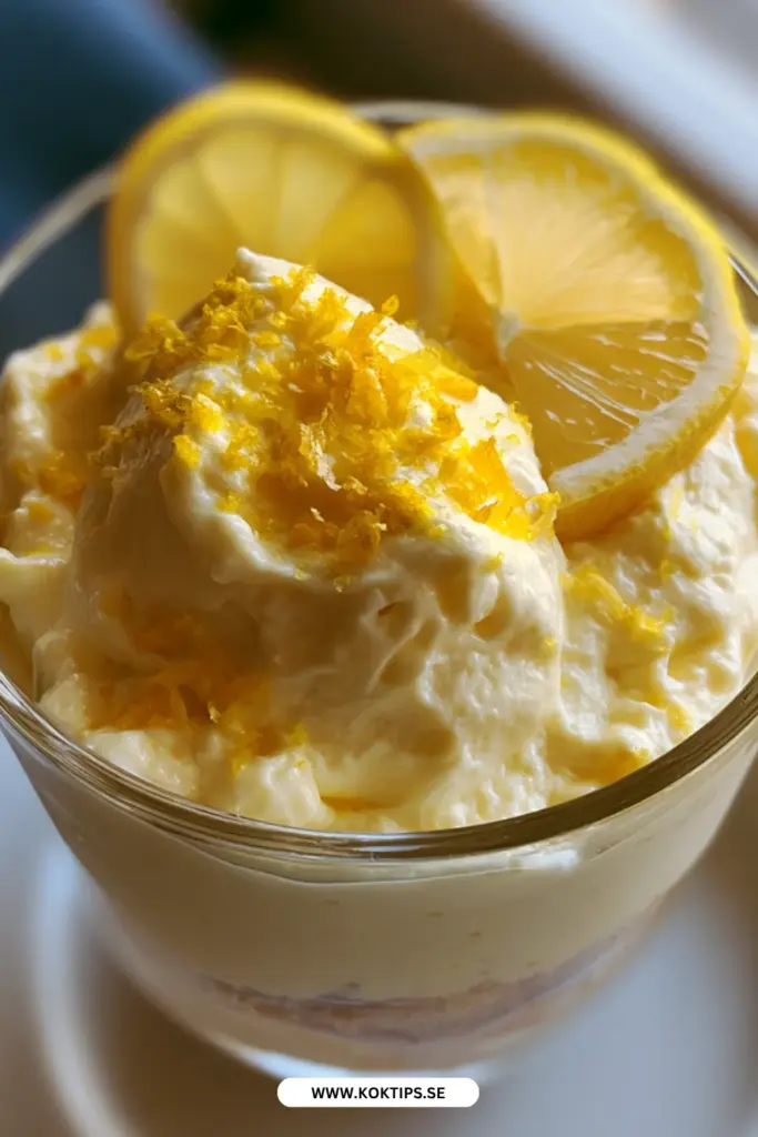 Klassisk citronmousse i glas: krämig, luftig och klar på under en timme