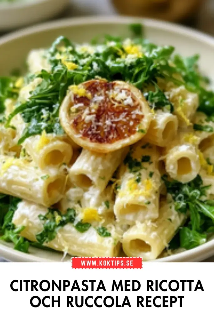 Citronpasta med ricotta och ruccola: det krämigaste enkla receptet