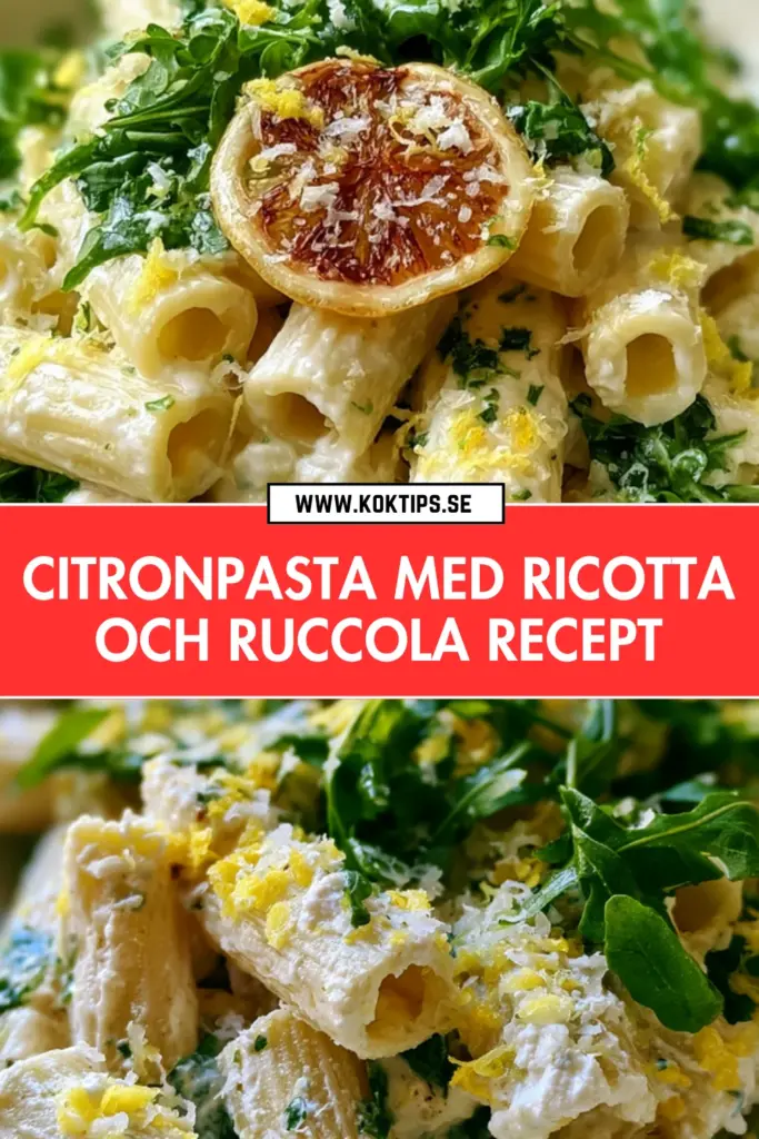 Citronpasta med ricotta och ruccola: det krämigaste enkla receptet