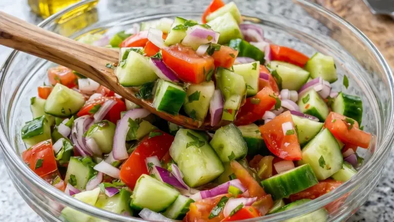 Enkel gurk och tomatsallad: det bästa hemlagade receptet för sommaren