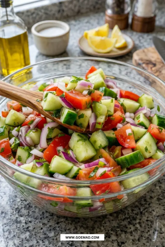 Enkel gurk och tomatsallad: det bästa hemlagade receptet för sommaren