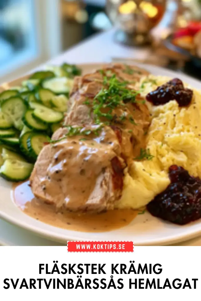 Saftig fläskstek krämig svartvinbärssås hemlagad från grunden med enkla råvaror