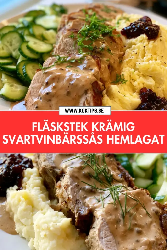 Saftig fläskstek krämig svartvinbärssås hemlagad från grunden med enkla råvaror