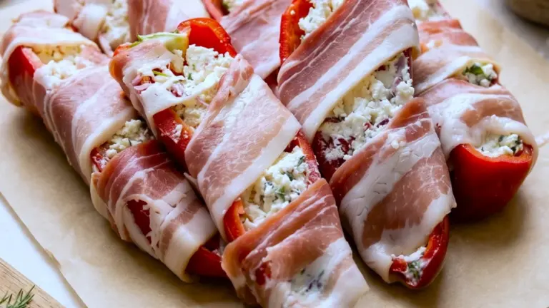 Enkel fylld paprika med fetaost och bacon: ett recept du vill laga om och om igen