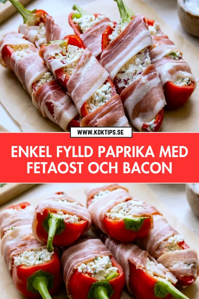 Enkel fylld paprika med fetaost och bacon: ett recept du vill laga om och om igen