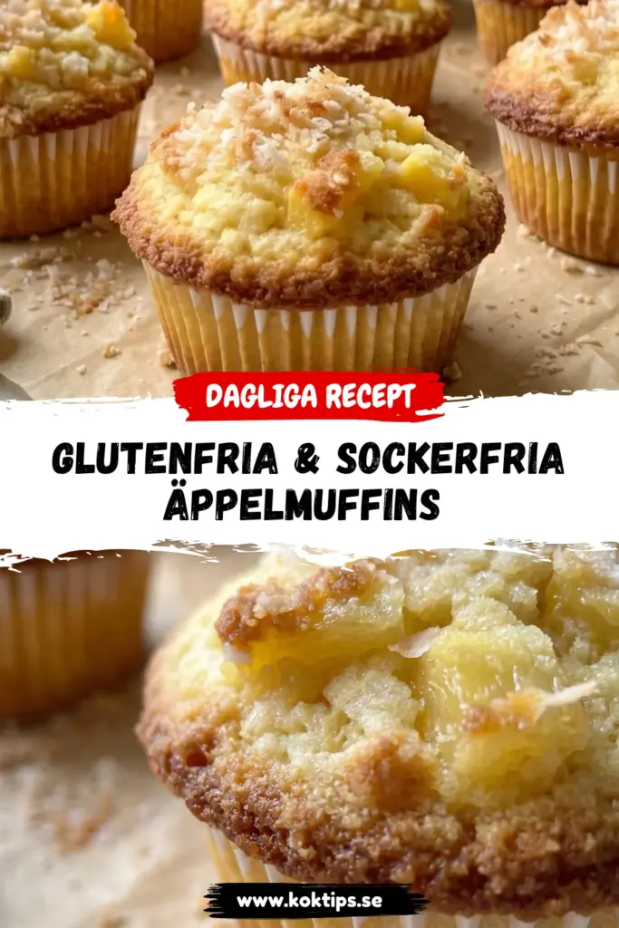 Glutenfria & Sockerfria Äppelmuffins med Krispigt Smultäcke