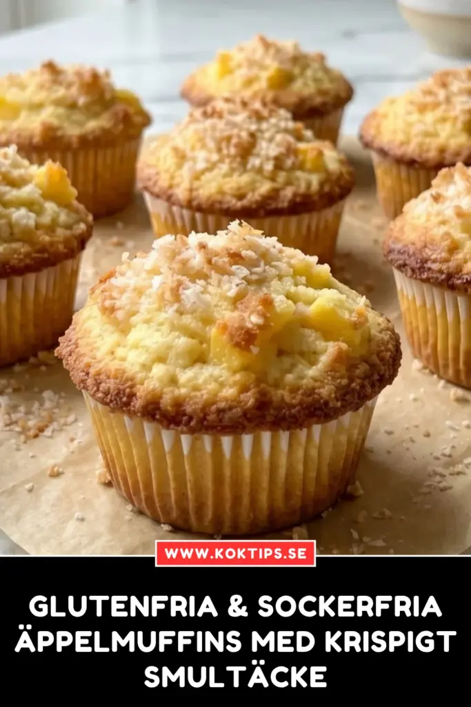 Glutenfria & Sockerfria Äppelmuffins med Krispigt Smultäcke