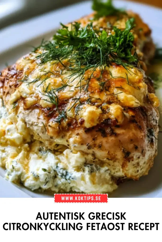 Grecisk citronkyckling med fetaost och örter: enkelt recept med klassiska smaker
