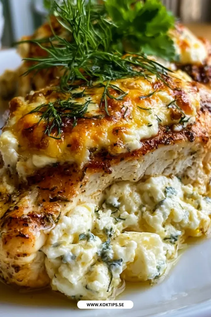 Grecisk citronkyckling med fetaost och örter: enkelt recept med klassiska smaker