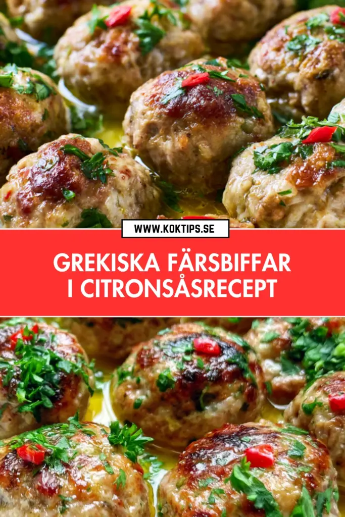 Grekiska färsbiffar med citronsås: snabb vardagsmat med medelhavskänsla