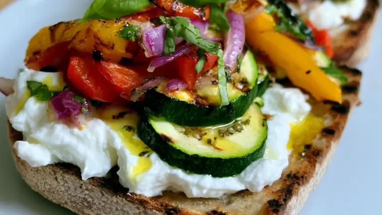 Grillat bröd med burrata och grönsaker: det bästa sommarreceptet