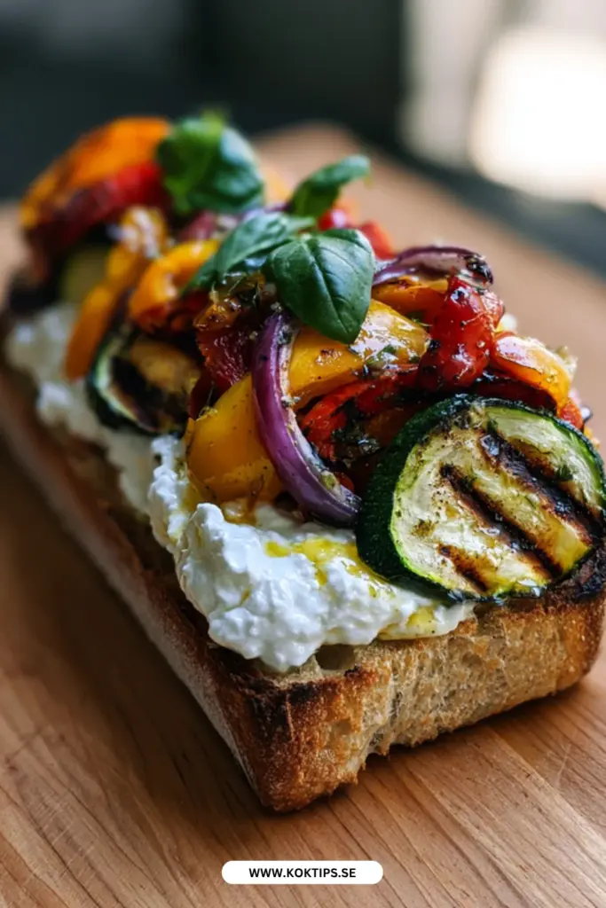 Grillat bröd med burrata och grönsaker: det bästa sommarreceptet