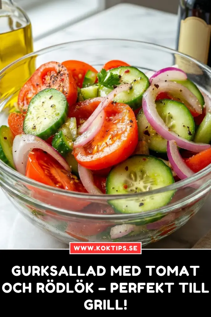 Gurksallad med tomat och rödlök – perfekt till grill!