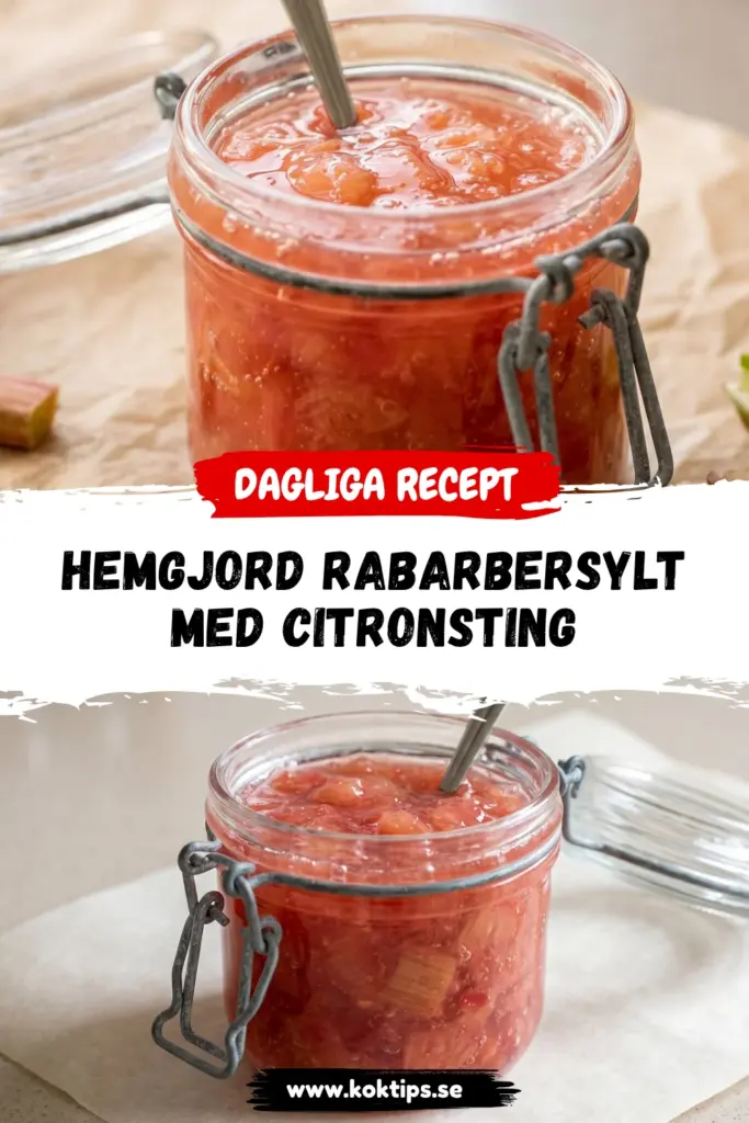Hemgjord rabarbersylt med citronsting