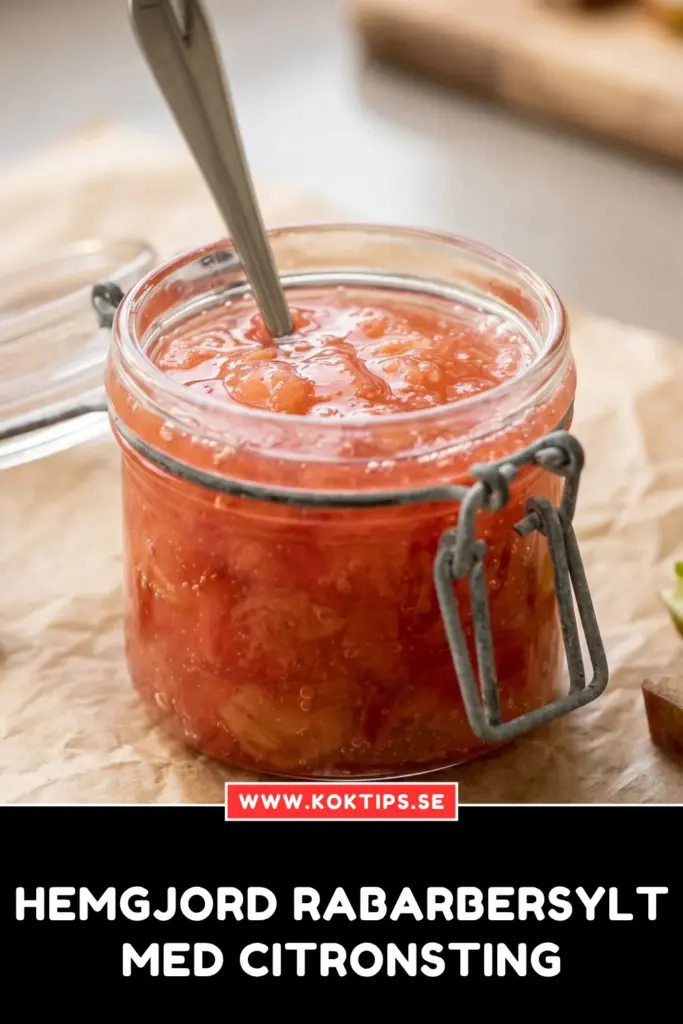 Hemgjord rabarbersylt med citronsting