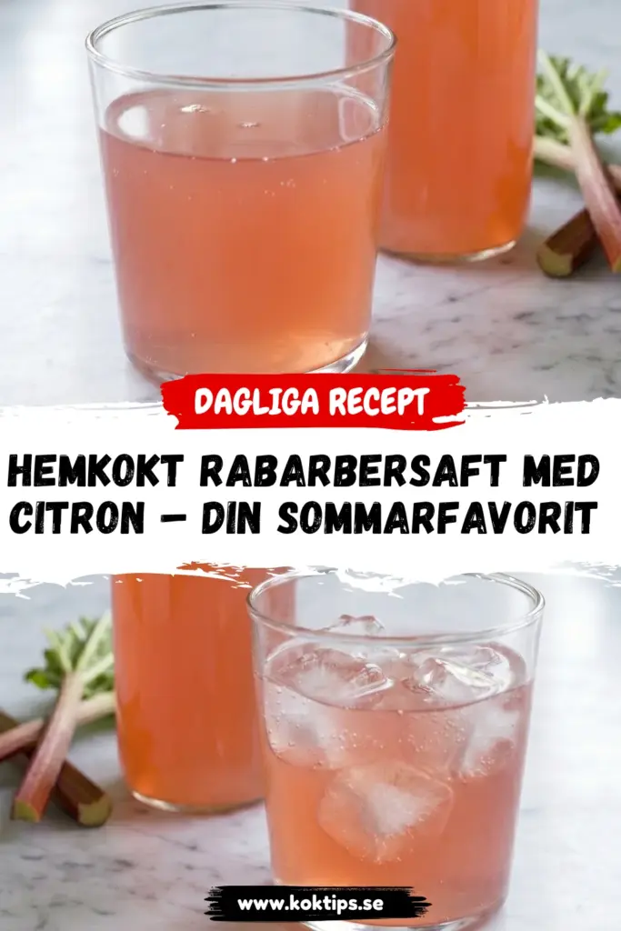 Hemkokt rabarbersaft med citron – Din sommarfavorit