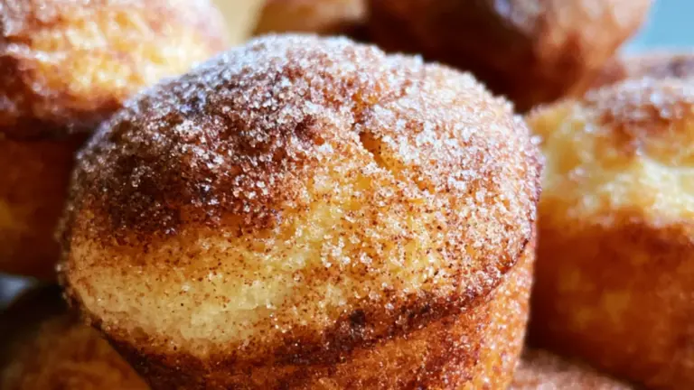 Himmelska franska sockerbullsmuffins med krispigt kanelsocker