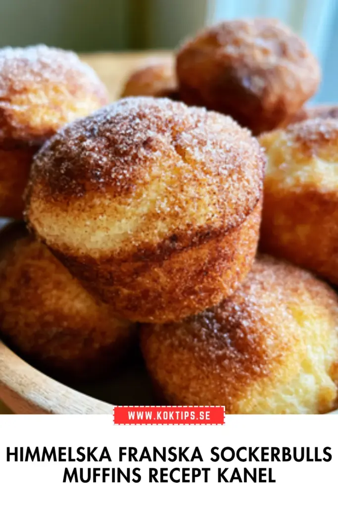 Himmelska franska sockerbullsmuffins med krispigt kanelsocker