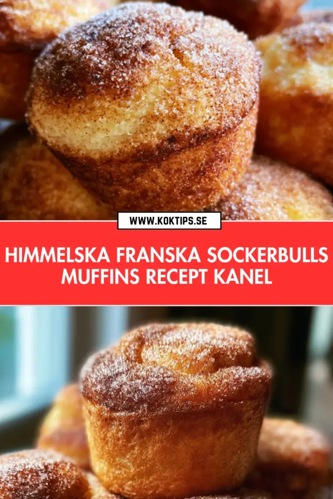 Himmelska franska sockerbullsmuffins med krispigt kanelsocker