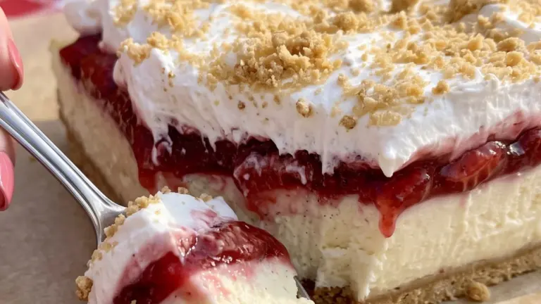 Enkel jordgubbscheesecake utan ugn: klassisk no