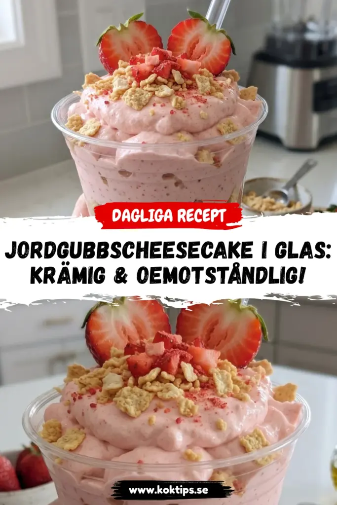 Jordgubbscheesecake i glas: krämig & oemotståndlig!