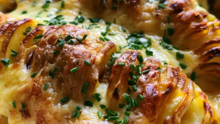 Köttfärsgratäng till middag: servera med gyllene hasselbackspotatis för extra mys