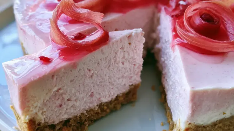 Krämig Rabarber & Vaniljcheesecake (utan ugn)