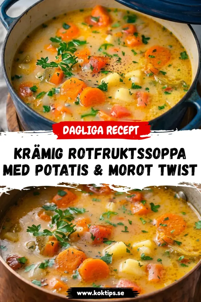 Krämig Rotfruktssoppa med potatis & morot twist