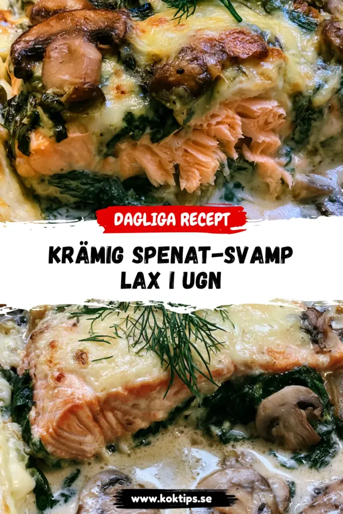 Krämig Spenat-Svamp Lax i Ugn
