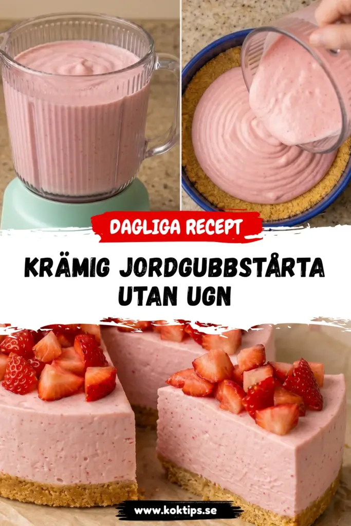 Krämig jordgubbstårta utan ugn: enkel & fräsch!