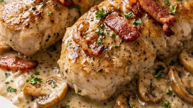 Krämig kycklinggryta med bacon & svamp