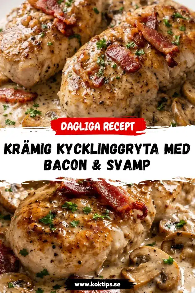 Krämig kycklinggryta med bacon & svamp