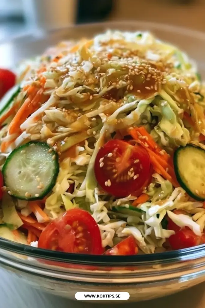 Asiatisk kålsallad: det klassiska receptet med en sesamdressing du aldrig glömmer