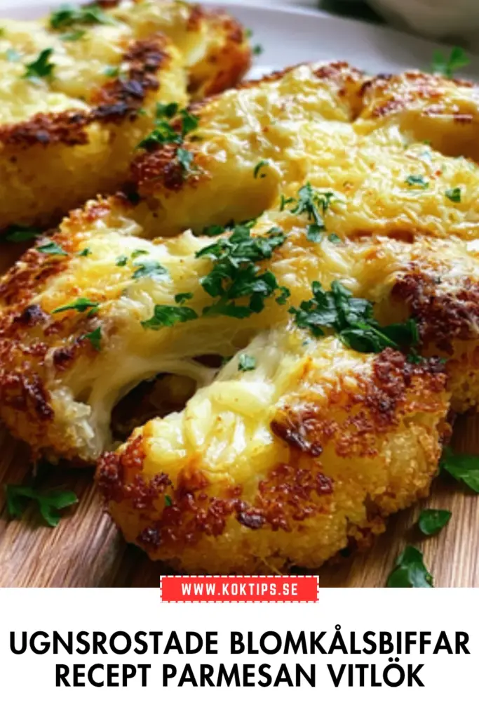 Krispiga ugnsrostade blomkålsbiffar: enkelt recept med parmesan och vitlök
