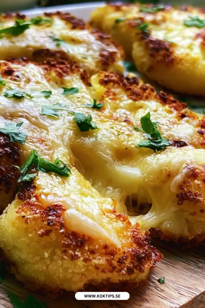 Krispiga ugnsrostade blomkålsbiffar: enkelt recept med parmesan och vitlök