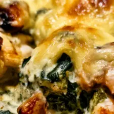 Kycklinggratäng recept spenat svamp